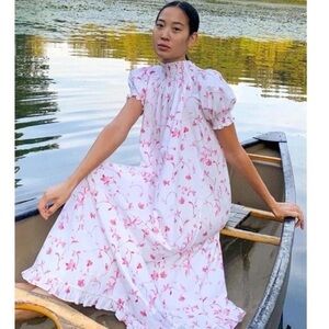 Hill House Caroline Nap Dress in Pink Rose Botanical